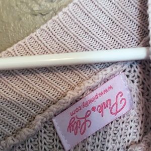 Pink lily cream sweater